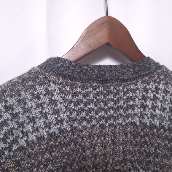 VTG New Era Knit Sweater Mens M USA Made Geometric Crewneck Grandpa Core Retro - Picture 8 of 12